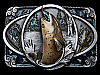 COOL FISHERMAN HOOKING TROUT W/ LURE-THEMED BELT BUCKLE