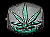 COOL VINTAGE 1970s MARIJUANA LEAF (I SEE YOU) BELT BUCKLE