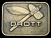 **NOS** VINTAGE 1970s ***DROTT*** HEAVY EQUIPMENT TOMAHAWK BUCKLE