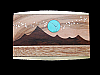 **NOS** COOL VINTAGE 1970s MOON & STARS OVER MOUNTAINS INLAID ARTWORK BUCKLE