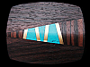**NOS** FANTASTIC VINTAGE 1970s ABSTRACT ARTWORK INLAID WOOD & STONE BELT BUCKLE