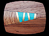 **NOS** AWESOME VINTAGE 1970s ABSTRACT ARTWORK INLAID WOOD & STONE BELT BUCKLE
