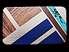 **NOS** AMAZING VINTAGE 1970s *ABSTRACT ARTWORK* INLAID WOOD & STONE BELT BUCKLE