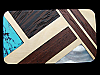 **NOS** GREAT LOOKING VINTAGE 1970s ABSTRACT ARTWORK INLAID WOOD & STONE BUCKLE