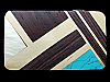 **NOS** EYE CATCHING VINTAGE 1970s ABSTRACT ARTWORK INLAID WOOD & STONE BUCKLE