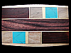 **NOS** GREAT VINTAGE 1970s *ABSTRACT ARTWORK INLAID WOOD & STONE* BELT BUCKLE