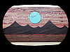 **NOS** AWESOME VINTAGE 1970s MOON & STARS OVER MOUNTAINS INLAID ARTWORK BUCKLE