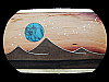**NOS** COOL VINTAGE 1970s **MOON & STARS OVER MOUNTAINS** INLAID ARTWORK BUCKLE