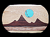 **NOS** AMAZING VINTAGE 1970s MOON & STARS OVER MOUNTAINS INLAID ARTWORK BUCKLE