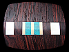 **NOS** GREAT LOOK VINTAGE 1970s ABSTRACT ART/FASHION INLAID WOOD & STONE BUCKLE
