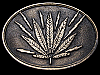 NOS VINTAGE 1970s MARIJUANA LEAF W/ LIGHTNING BOLTS BELT BUCKLE