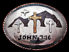 VINTAGE 1970s WESTERN STYLE JOHN 3:16 (THREE CROSSES) BELT BUCKLE