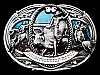 OVER-SIZED VINTAGE 1986 WESTERN STYLE *CHAMPIONSHIP RODEO* BELT BUCKLE