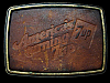 GREAT VINTAGE 1970s *AMERICA'S TURNING 7UP* LEATHER SODA DRINK BELT BUCKLE