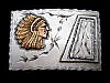 COOL VINTAGE 1970s SOUTHWEST STYLE INDIAN CHIEF BELT BUCKLE