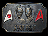 COOL VINTAGE 1976 STAR TREK SPOCK & CAPTAIN KIRK SOUVENIR BELT BUCKLE