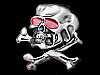 AWESOME VINTAGE 1970s CUT-OUT SKULL & CROSSBONES BELT BUCKLE