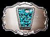 COOL VINTAGE 1970s SOUTHWEST STYLE TURQUOISE STONES BELT BUCKLE