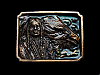 COOL VINTAGE 1984 INDIAN  AND BALD EAGLE'S HEAD BELT BUCKLE