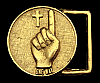**NOS** VINTAGE 1970s ***ONE WAY*** RELIGIOUS CROSS BELT BUCKLE