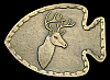 **NOS** COOL VINTAGE 1970s CUT-OUT ***ARROWHEAD w/ BUCK DEER HEAD*** BUCKLE