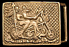 COOL VINTAGE 1970s ***BIKER DUDE ON CHOPPER w/ BABE*** SOLID BRASS CYCLE BUCKLE