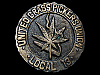 COOL VINTAGE 1970s UNITED GRASS PICKERS UNION LOCAL 13 MARIJUANA BELT BUCKLE