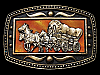 GREAT VINTAGE 1970s **COVERED WAGON** OLD WEST BELT BUCKLE