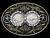 REALLY NICE REAL BUFFALO NICKEL COINS WESTERN STYLE BELT BUCKLE
