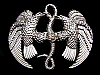 CUT-OUT *BALD EAGLES FIGHTING OVER SNAKE* FANTASY BELT BUCKLE
