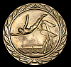**NOS** COOL VINTAGE 1970s ***HIGH DIVING*** DIVER MEDAL SOLID BRASS BUCKLE