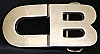 **NOS** COOL VINTAGE 1970s CUT-OUT INITIALS ***CB*** SOLID BRASS BUCKLE