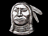 AWESOME VINTAGE 1975 CUT-OUT FACE OF INDIAN WARRIOR BELT BUCKLE