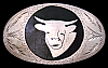 VERY COOL 1970s ***BRAHMA BULL*** NICKEL SILVER TROPHY STYLE RODEO BUCKLE