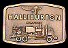 **NOS** VINTAGE 1976 ***HALLIBURTON SERVICES*** PUMP TRUCK OILFIELD BUCKLE