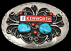 **NOS** VINTAGE 1970s ***KENWORTH*** TRUCKS TURQUOISE SOUTHWEST STYLE BUCKLE