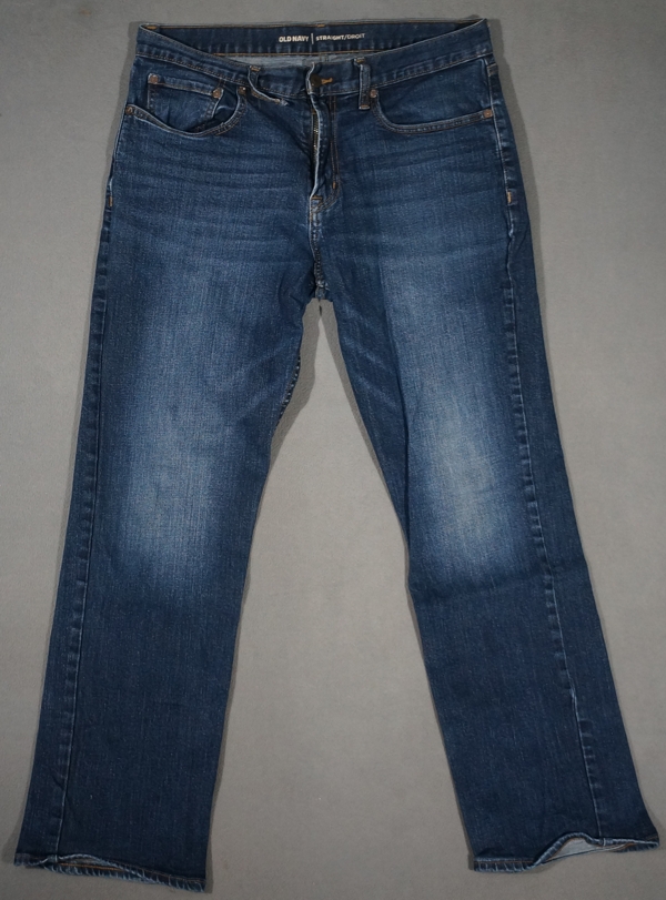 WL13409 FANTASTIC **OLD NAVY** STRAIGHT LEG MENS BLUE JEANS 34X32